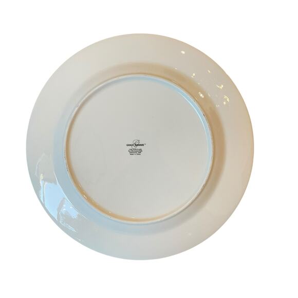 Grace Teaware Porcelain Dinner Plates 10.5" Green & White Floral Set of 4 New - Picture 13 of 13